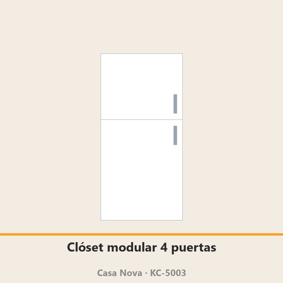 Clóset modular 4 puertas con espejo